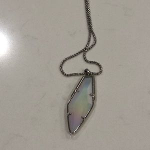Kendra Scott Long White Iridescent necklace